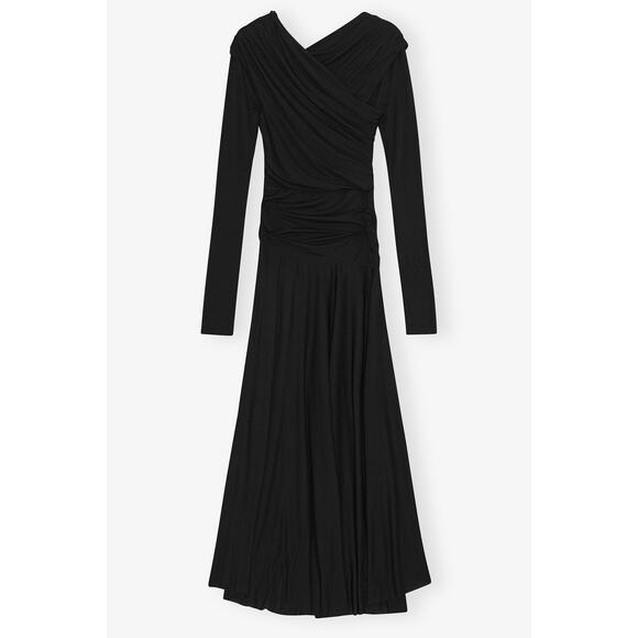 GANNI Ruched Long Sleeves Long Dress - 10 - Picture 1 of 6